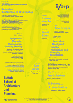 Frank Barkow: Lecture and Seminars at the Buffalo School of Architecture and Planning