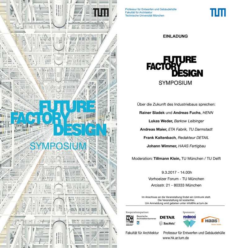 Lukas Weder speaks at the symposium "Future Factory Design" of the TU München